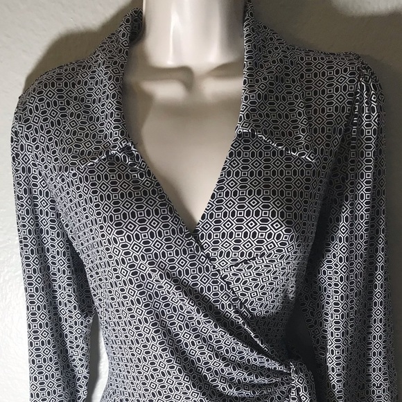 Laundry By Shelli Segal Wrap Geometric Dress - Picture 2 of 9